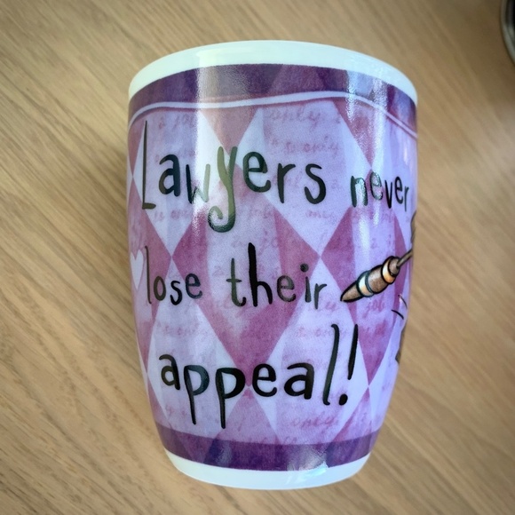 “Lawyers Never Lose Their Appeal” History & Heraldry Coffee Mug Gift - Picture 1 of 10